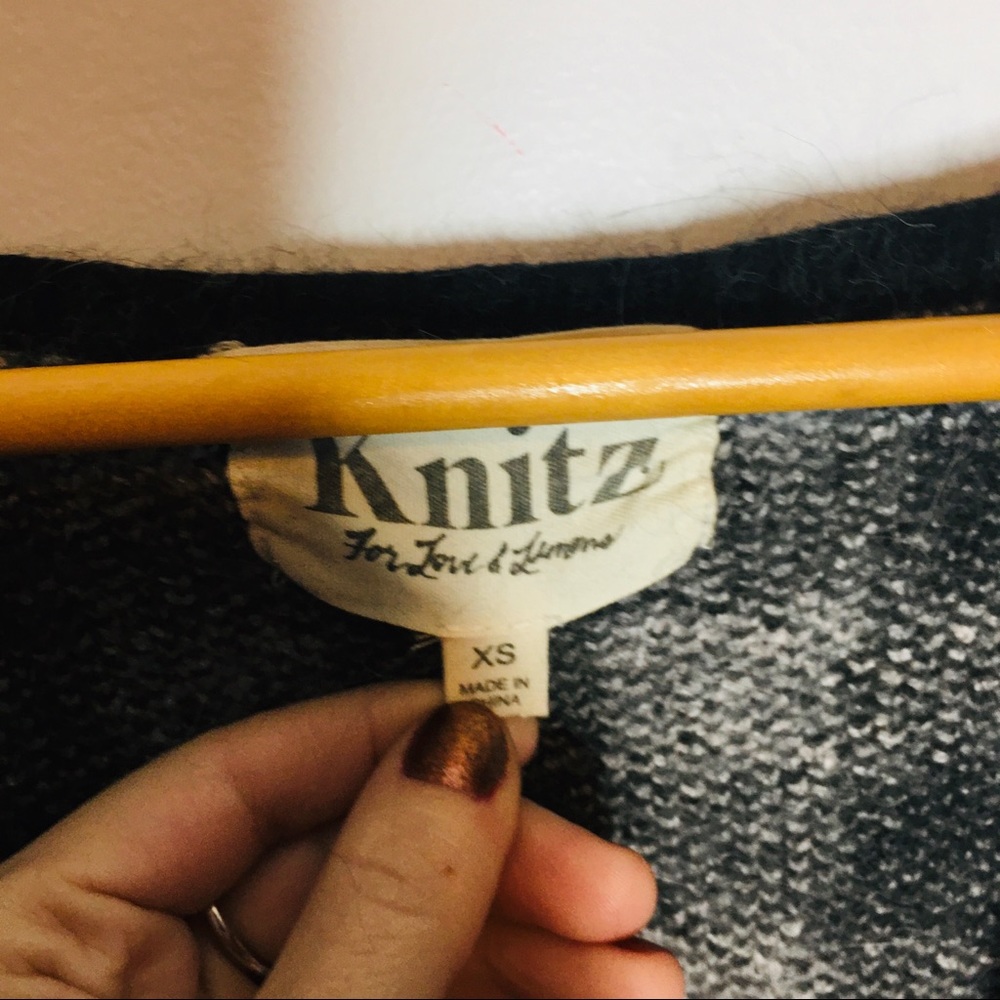 For Love & Lemons Knitz Cardigan Checkered Sweater - Picture 4 of 8